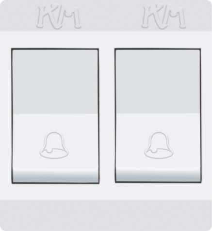 KM Double Bell Push (Dual Label Doorbell Switch)