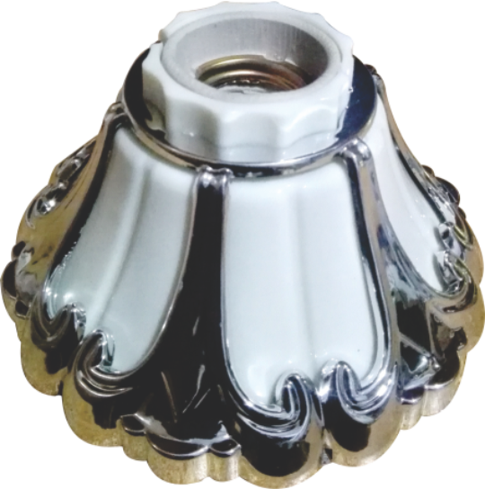 KM Silver Fancy Holder (Modern Silver Finish E27)