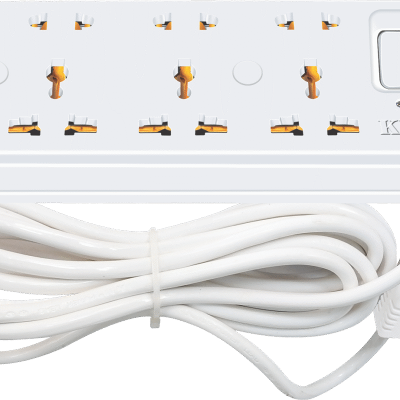 KM 8-Way Fused Safety Extension (Surge Protection)