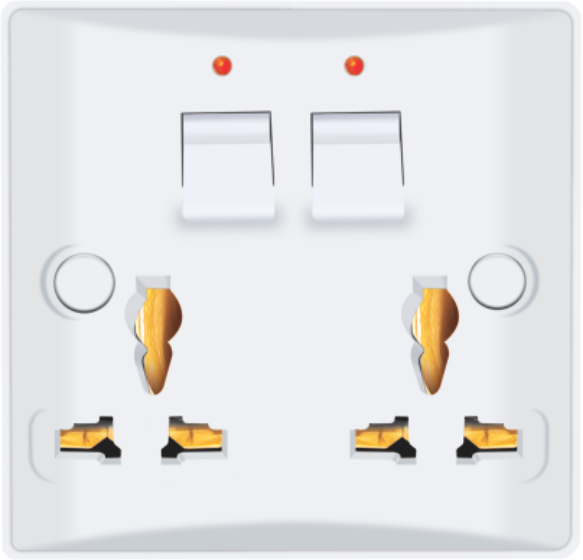 KM Double China Multi Socket (Dual Side Outlet)