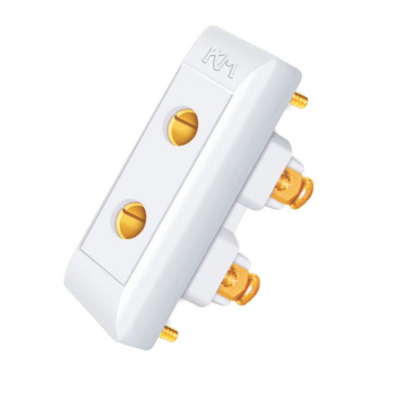 KM White Solid Pipe Socket (Classic White Wall Outlet)