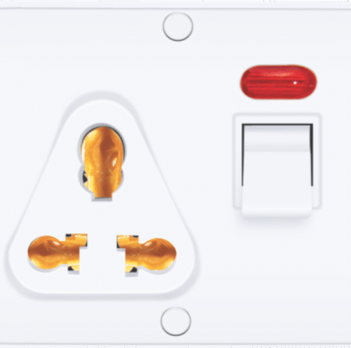 KM Bakelite Power Plug with Light (Neon Indicator)