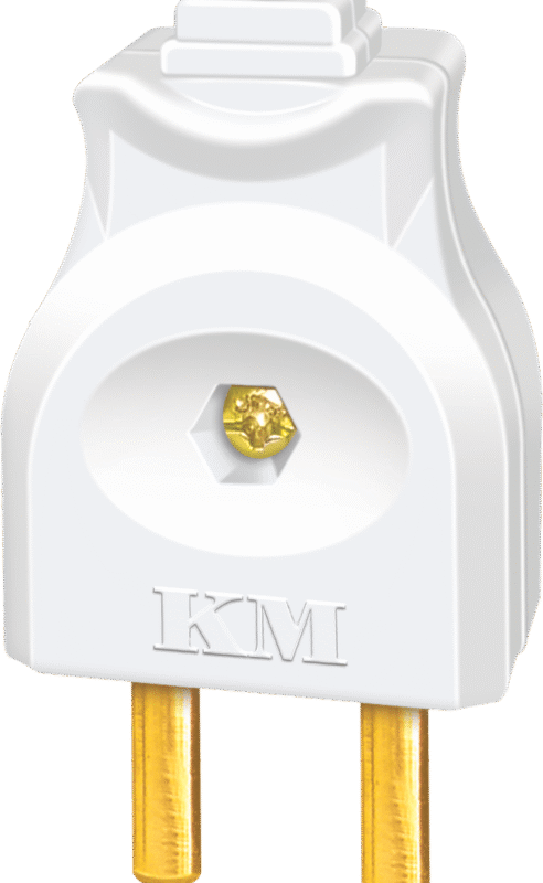 KM Bakelite 2-Pin Plug (Hard Plastic Male Shoe)